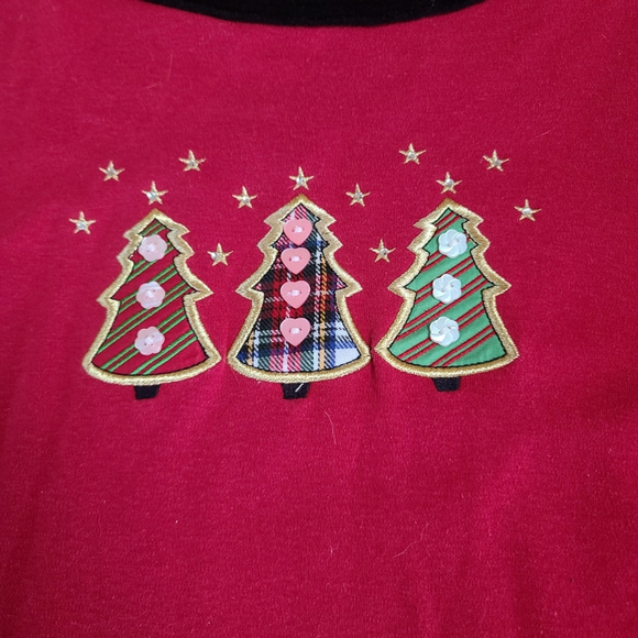 Bonnie Evans Women's Velvet Trim Holiday Tops Set - Picture 6 of 11